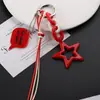 Cuerda Trenzada Creativa de Colores Colgante de Estrella Corazón de Acrílico Lanyard para Teléfono Llavero Cuentas Joyería DIY