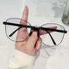 Óculos de Sol Gradiente Ultra Leves de Armação Grande Metal Dobráveis Ultra Finos Portáteis Óculos Lisos de Alto Padrão para Celebridades da Internet