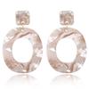 Pendientes geométricos ovalados de acrílico y ácido acético, sencillos, combinables, estilo retro europeo y americano para mujer.