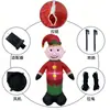 Elfo de Chapéu Inflável em Pé de Natal com Luzes Coloridas e Decorações Brilhantes, Novo Modelo Inflável de Natal