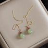Minsheng Hetian Jade Ear Line Natural Garnet Alto Nicho Luz Luxo Estilo Frio ins2022 Novo Simples