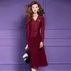 Terno de moda de alta qualidade Fimoni design de primavera feminino top de cintura versátil com saia plissada de cintura alta