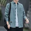 2026 Nova Camisa Masculina de Manga Longa para Primavera e Outono, Sem Amassar, Toque de Alta Qualidade, Jaqueta Casual Moderna para o Trabalho