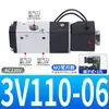 Válvula Solenoide de Tres Vías y Dos Posiciones 3V210-08 Válvula Neumática 3V110-06 310-10-Nc 410-15-No 120