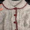 Suave Botón de Amor Abrigo Suéter Cálido para Mujer Otoño e Invierno 2024 Nuevo Cardigan de Suéter Trenzado Espesado