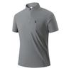Camiseta de Manga Corta con Media Cremallera 2026 para Hombre de Seda de Hielo Secado Rápido Camisa para Correr Fitness Elástica Transpirable Casual Deportiva Cuello Alto Pol