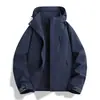 Chaqueta de una sola capa para primavera y otoño transfronteriza, Chaqueta de estilo para pareja, Abrigo con capucha de moda casual para exteriores, cálido, cortavientos, impermeable