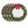 Los manteles individuales navideños más vendidos de Temu, manteles redondos decorados con muñecos de nieve navideños, tapetes de mesa de vinilo impresos no impermeables