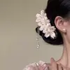Pasador de Cristal Rosa con Borla para el Cabello, Pin Lateral para Mujer, Accesorio de Cabello Suave y Dulce para Flequillo y Cabello Fino, Estilo Nuevo