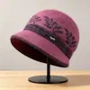 Gorro de Lana Tejido de Invierno para Mujeres de Mediana Edad y Mayores, Gorro de Algodón Grueso con Felpa para Protección contra el Frío, Cálido, para Abuela