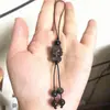 Chaveiro de Obsidiana Prateada Mazu Pingente para Bolsa de Celular Atacado Moderno Pingente de Obsidiana Preto Dourada Natural Dropshipping Cabacinho