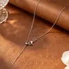 Corrente clavícula universal de aço titânio 45cm, corrente ajustável, colar de aço inoxidável, joias DIY de silicone, acessórios de pingente de contas