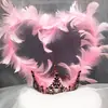 Decoração de bolo de asas de pena de anjo, lindo cartão de bolo de aniversário, acessórios de encaixe para mesa de sobremesas de festa de casamento