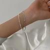 Pulsera de anillo de pigmento plateado brillante pulsera de moda simple diseño de nicho ins pulsera de alta gama de lujo ligero para mujer