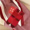 Meias Vermelhas para Mulheres no Ano do Signo Delas, Meias Vermelhas Festivas Unissex de Cano Médio, Estilo Ab, Meias de Algodão 3D Criativas Culturais Promotoras de Riqueza, Meias de Ano Novo
