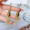 Pendientes Largos Exagerados con Borlas de Circonita de Alta Calidad Moda de Celebridad de Internet Coreana Pendientes Personalizados Pendientes Elegantes