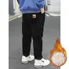 Pantalones de Pana para Niños Otoño e Invierno con Forro de Felpa Pantalones Casuales 2026 Nuevo Estilo para Niños Mayores Pantalones de Chándal de Otoño Pantalones Largos para Niños