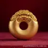 Colgante de Seguridad Pixiu Sólido Chapado en Oro Tradicional Llavero para Coche, Bestia que Traga Oro, Adorno Despertar del León, Colgante de Alta Gama para Hombres y Mujeres