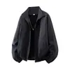 Jaqueta de voo estilo americano com gola alta para homens, marca da moda, outono, estilo high street, corte solto, top legal e esportivo estilo workwear