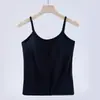 Camisola Fina de Talla Grande para Mujer Verano 2025 con Almohadilla Integrada en el Pecho, Top Básico con Espalda Bonita, Ropa Interior para Usar por Encima o por Debajo