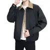 Chaqueta de trabajo patchwork retro americana para hombre, nuevo estilo otoño 2025, top casual versátil holgado para hombre, moderno