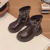Botas para meninas, nova coleção outono 2026, botas Martin infantis, botas de couro estilo princesa britânica, botas da moda estilo coreano para meninas pequenas