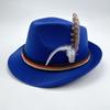 Sombrero de fieltro gris Oktoberfest pluma de faisán cuerda tricolor alemana sombrero de vacaciones sombrero comercio exterior Amazon transfronterizo