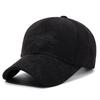 Gorra de béisbol de pana de color liso para otoño e invierno, nueva, informal, sencilla, con letras, lengua de pato, cálida y fría, para hombre y mujer