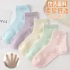 Calcetines de algodón nuevos de primavera y verano para niños, calcetines finos de malla de tubo transpirables de color sólido para mujer, calcetines de moda universitaria coreana, venta al por mayor