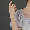 Chenmo nicho retro nuevo estilo chino simple pulsera de plata esterlina con aguamarina y perlas elegante pulsera de cuentas estilo Mori