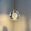 Lámpara Colgante de Luna de Cristal para Mesita de Noche, Vestíbulo, Dormitorio Transfronterizo, Lámpara Sencilla para Barra de Bar, Comedor, Lámpara Colgante de una Cabeza de Lujo para Villa