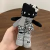 Original Otoño e Invierno Nuevo Cuero Negro Felpa Kt Visón Vestido Gato Gatito de Piernas Largas Muñeca Llavero Bolsa