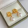 Pendientes de Perla Vintage Francés con Aguja de Plata S925 Diseño de Nicho Pendientes de Botón Nuevos de Moda 2025 Pendientes de Estilo Minimalista