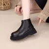 Botas Martin cálidas con suela gruesa y forro de felpa para mujer, nuevo modelo otoño/invierno 2026, plataforma con suela de punta ancha, botas de algodón versátiles para personas menudas