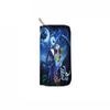 Cartera larga de PU con cremallera larga de calavera de dibujos animados transfronteriza 2161 Cartera de mano de noche de fantasma navideño con estampado de imagen