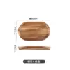 Porta-copos de Madeira de Acácia Japonesa Base Antiderrapante para Copos Tapete Isolante Anti-Queimadura Tapete para Panela Redonda Tapete de Mesa de Jantar Porta-copos de Chá Doméstico