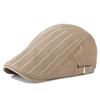 Gorra de béisbol rayada bordada 2021 Cabeza grande Gorra Wai Primavera Verano Boina Casual Británica Gorra de vendedor de periódicos Juventud