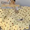 Manta de fleece estilo coreano para outono e inverno, fleece de coral, adequada para cochilos no escritório, como xale, manta de sofá ou colcha