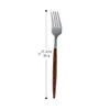 Novo Conjunto de Talheres de Aço Inoxidável Transfronteiriço, Estilo de Restaurante Ocidental de Luxo, Faca de Bife, Garfo e Colher com Cabo de Imitação de Madeira de Cauda Pontiaguda