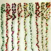 Enredadera de Rosas Artificiales de Amazon Transfronteriza con 45 Cabezas de Flores de Doble Color, Enredadera de Peonías para Cubrir Áreas Desagradables, Decoración Suave para Aire Acondicionado