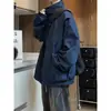 Chaqueta Elegante Azul Marino para Hombre de Primavera y Otoño, Chaqueta Estilo Piloto Americano Scimitar con Cuello Alto y Características de Triple Protección