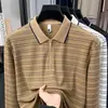 Camisa Polo Masculina Estampada para Trabalho Commuter Profissional Formal Camisa Estampada Stretch Respirável Camisa Masculina Manga Longa Atacado