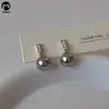Pendientes Brillantes de Perla y Diamante para Mujer, Pendientes de Invierno de Alta Gama, Nuevo Estilo Trendy de Invierno 2022, Pequeños y Exquisitos, Pendientes Elegantes