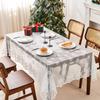 Toalha de Mesa de Natal Vermelha Transfronteiriça Decorativa Festiva para Mesa de Jantar Nova Impermeável à Prova de Óleo Poliéster Toalha de Mesa Festiva