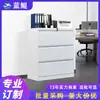 Gabinete Negro de Acero con Dos Cajones, Asas de Cuello de Cisne y Cerradura, Gabinete Bajo para Oficina, Archivador de Cajones de Pie, Diseño Simple