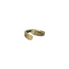 Anillo de bronce tejido con diseño de flor de hierba Tang de alta calidad para mujer, anillo abierto de lujo, ligero, personalizado, elegante y combinable con todo, estilo retro.
