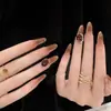 Uñas Postizas Elegantes Estilo Ojo de Gato para Otoño e Invierno, Populares en Xiaohongshu y Douyin, Juego de 10 Uñas Postizas Hechas a Mano, Venta al por Mayor
