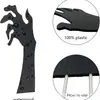 Juego de 5 Señales Negras con Forma de Mano para Jardín con Siluetas de Terror para Decoración de Halloween, Decoración Exterior para Césped y Jardín