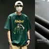 Camiseta Masculina de Manga Curta 100% Algodão Verão Estilo Coreano Ins Tendência Jovem Solta e Versátil Top Casual