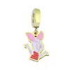 Accesorios para Pulseras Panjia Colgante Acero Inoxidable Goteo de Aceite Animación de Dibujos Animados Winnie the Poole Colgante Pequeño de Oro de 18k Venta al por Mayor Transfronteriza